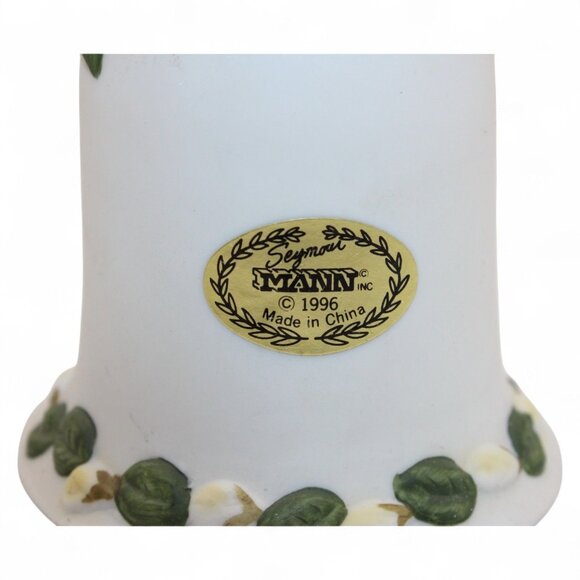 Seymour Mann Connoisseur Collection Porcelain Bell W/ White Flowers & Green Leav - Picture 9 of 12